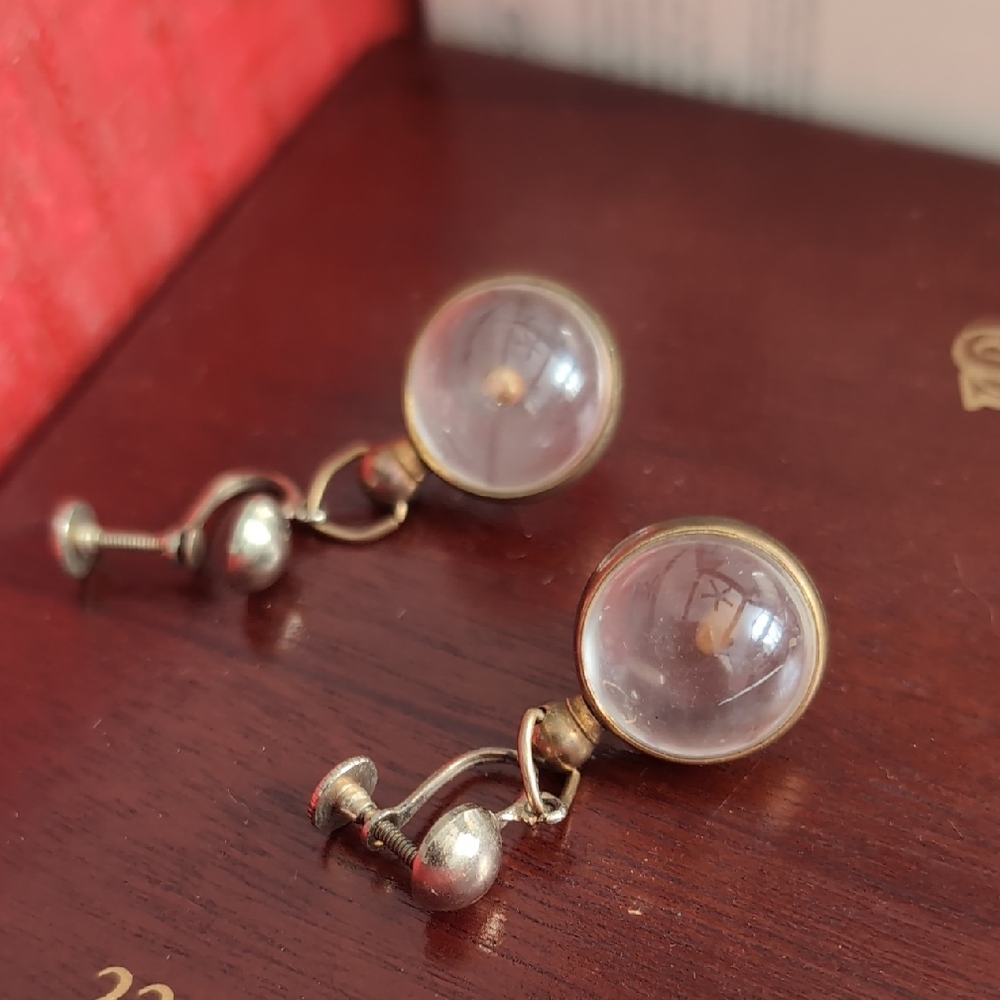 Vintage Mustard Seed Gold Screwback Earrings